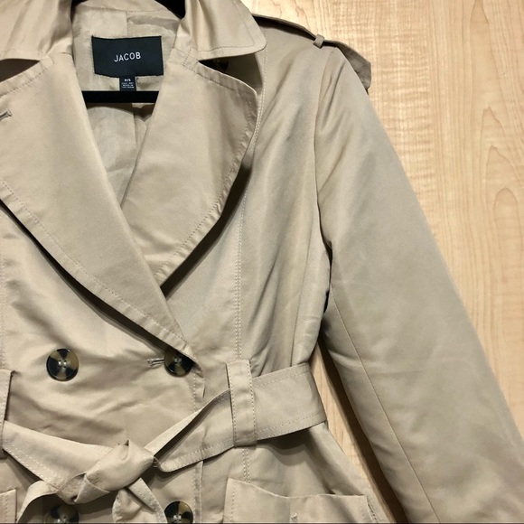 Beige lightweight short trench coat/Jacob/Size S - Picture 3 of 8